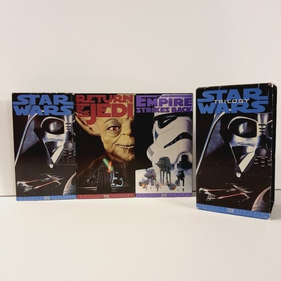 VINTAGE Original Star Wars VHS Trilogy 1995 LucasFilms Empire Jedi EUC NOS - Picture 1 of 12